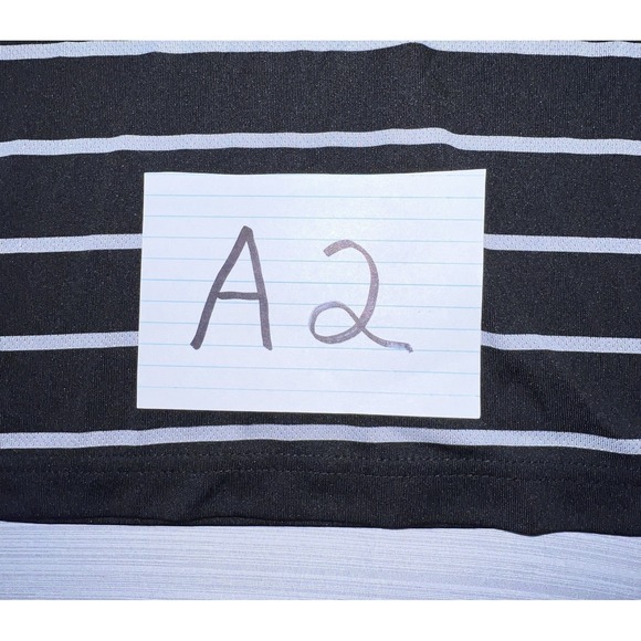 PGA Tour Golf Polo Men's Large Black With White Stripes Performance Short Sleeve - Picture 11 of 12